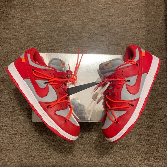 Nike dunk low off-white red university - Picture 7 of 8